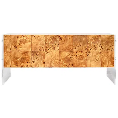 Pre-owned Jonathan Adler Bond Burled Wood Credenza In Brown