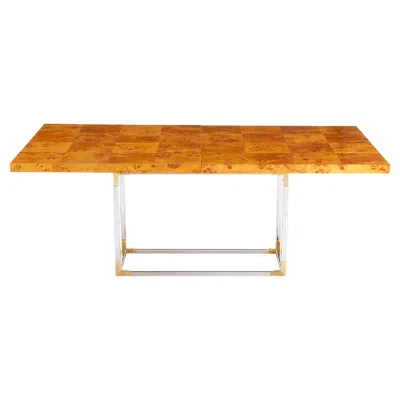 Pre-owned Jonathan Adler Bond Burled Wood Dining Table In Brown