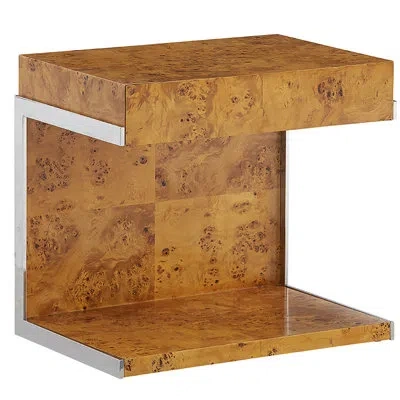 Jonathan Adler Bond Cantilevered Side Table In Brown
