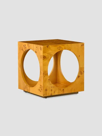 Jonathan Adler Bond Cube Wood Accent Table In Brown