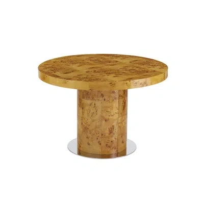 Jonathan Adler Bond Extendable Pedestal Dining Table In Brown