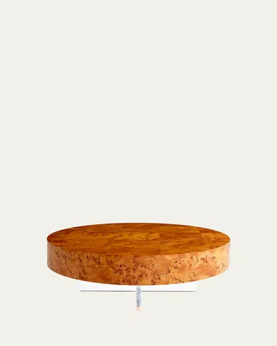 Jonathan Adler Bond Round Cocktail Table In Brown