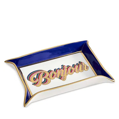 Jonathan Adler Bonjour Valet Tray In Blue