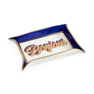 Jonathan Adler Bonjour Valet Tray In White;gold;green;red;pink;navy
