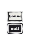 Jonathan Adler Bonne Nuit Needlepoint Pillow Set In Multi