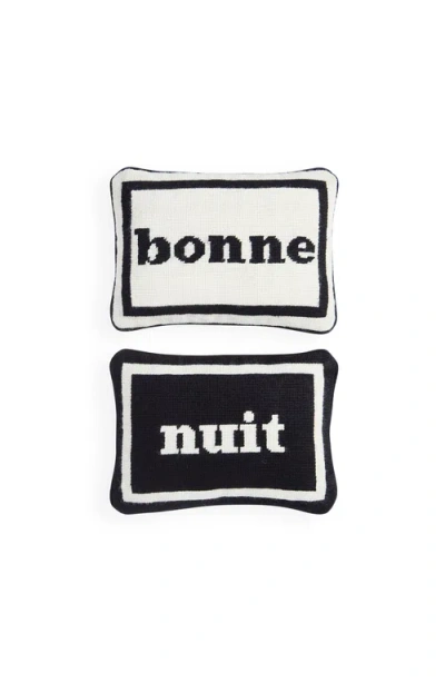 Jonathan Adler Bonne Nuit Needlepoint Pillow Set In Multi