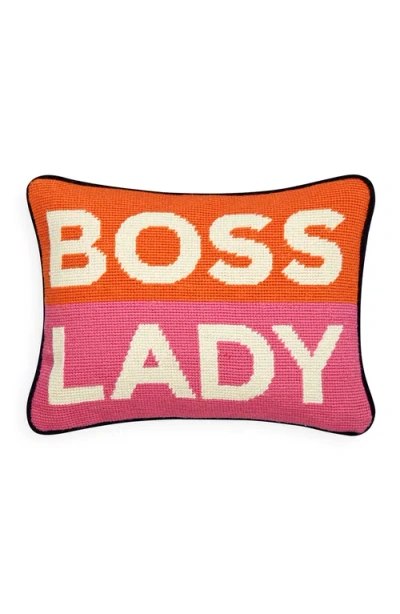 Jonathan Adler Boss Lady Needlepoint Pillow In Multi