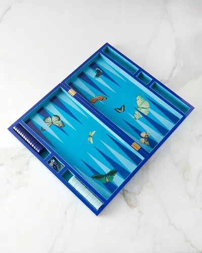 Jonathan Adler Botanist Backgammon Set In Blue