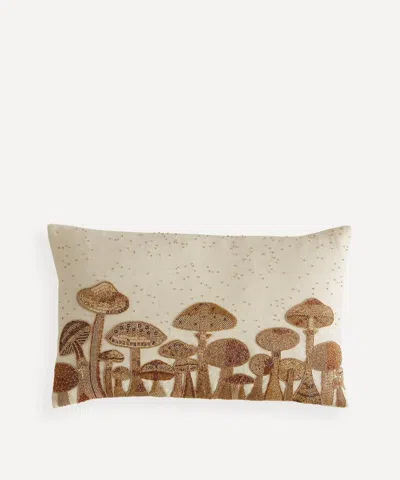 Jonathan Adler Botanist Mushroom Linen Cushion In Neutral