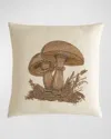 Jonathan Adler Botanist Mushrooms Beaded Pillow, 22" Square In Gold