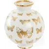 Jonathan Adler Botanist Round Butterfly Vase In Gold