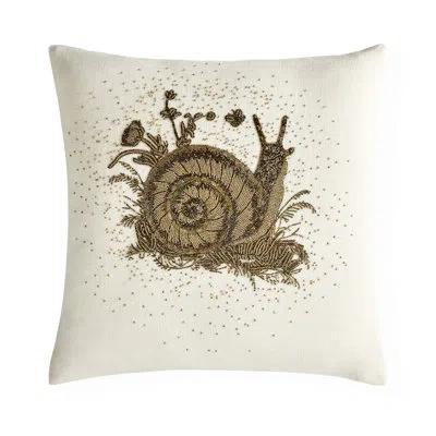 Jonathan Adler Botanist Snail Beaded Pillow In White