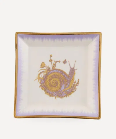 Jonathan Adler Botanist Snail Square Tray In Multi