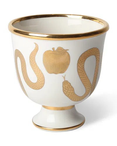 Jonathan Adler Botanist Snake Apple Bowl In Gold