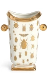 Jonathan Adler Botanist Specimen Vase In White/gold