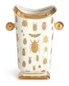Jonathan Adler Botanist Specimen Vase In White/gold