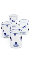 Jonathan Adler Boxed Dottie Rocks Glassware Blue In Blue