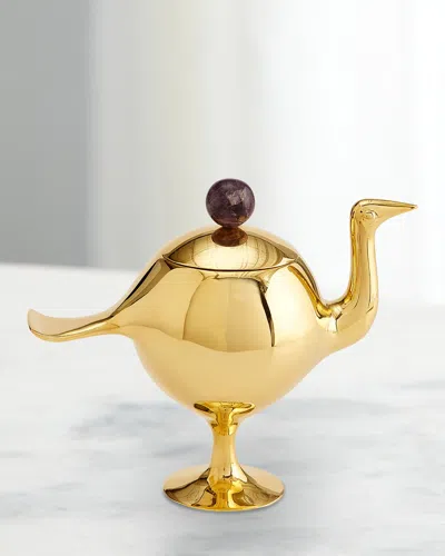 Jonathan Adler Brass Bird Box In Gold