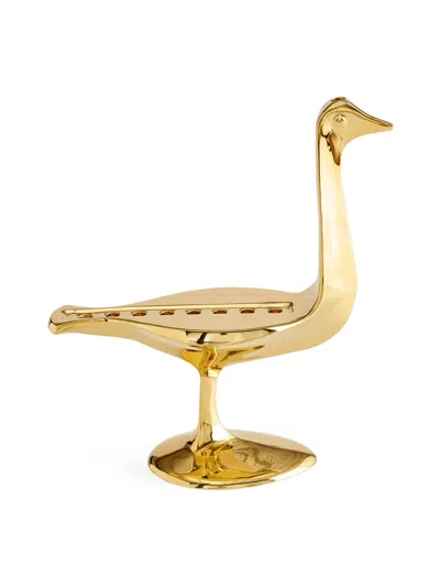 Jonathan Adler Brass Bird Menorah In Gold