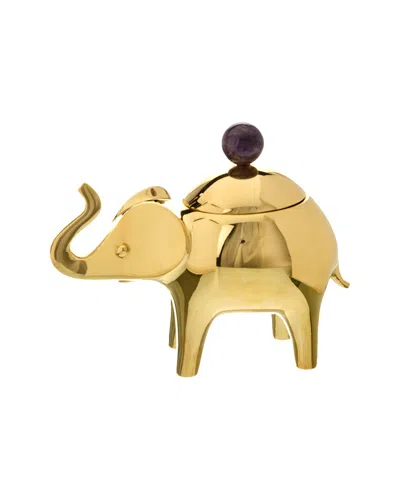 Jonathan Adler Brass Elephant Box In Gold