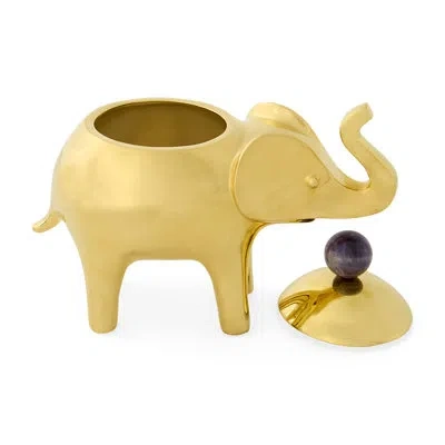 Jonathan Adler Brass Elephant Box In Gold