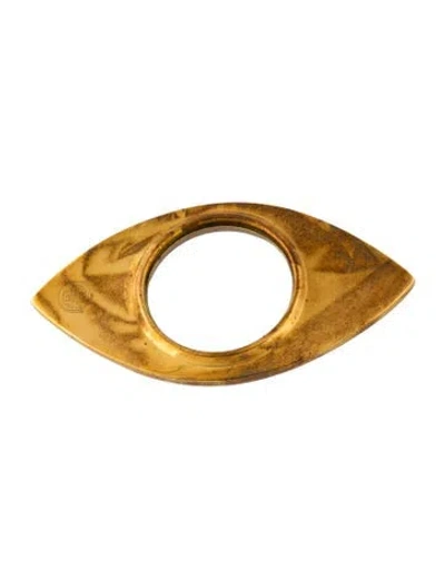 Pre-owned Jonathan Adler Brass Eye Magnifying Glass In Gold