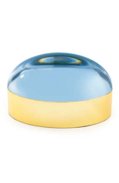 Jonathan Adler Brass Globo Box In Blue