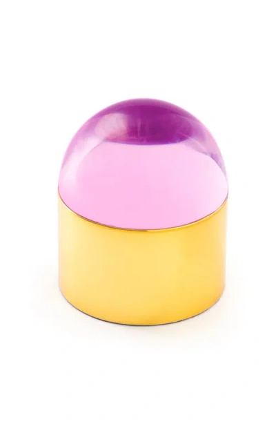 Jonathan Adler Brass Globo Box In Pink