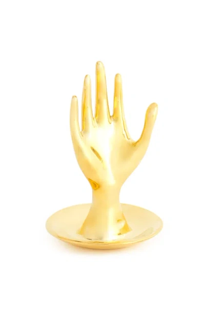 Jonathan Adler Hand Brass Ring Holder In Polished Brass