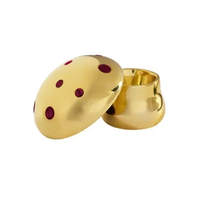 Jonathan Adler Brass Mushroom Small Box In Gold