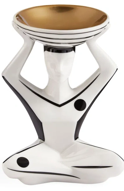 Jonathan Adler Budapest Bowl In White/black/gold