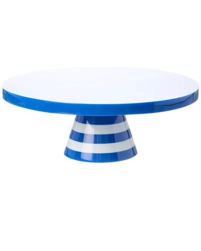 Jonathan Adler Cabana Cake Stand In Blue
