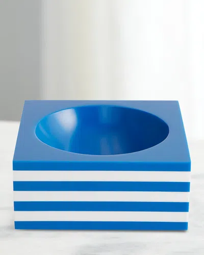 Jonathan Adler Cabana Scoop Bowl In Blue/white Stripes