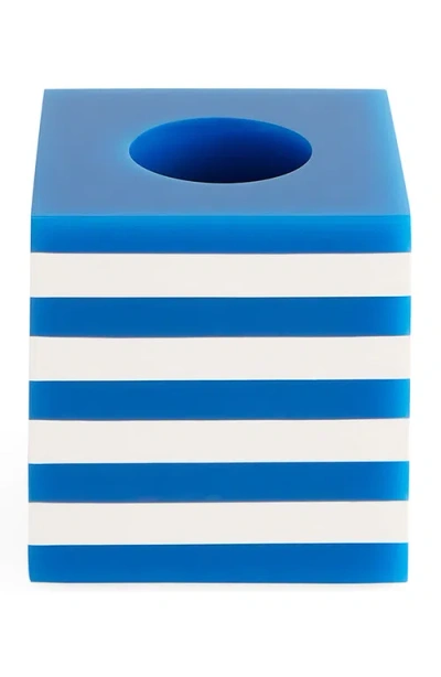 Jonathan Adler Cabana Scoop Vase In Blue/white Stripes