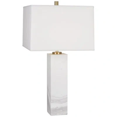 Jonathan Adler Canaan 30" Table Lamp In Carrara Marble,oyster Linen