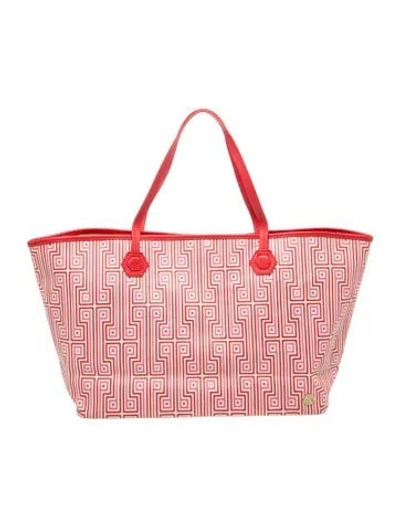 Pre-owned Jonathan Adler Canvas Tote In Red