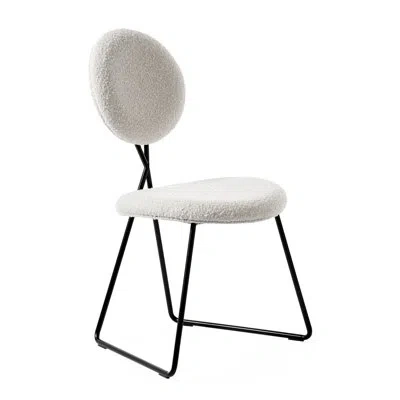 Jonathan Adler Caprice Acrylic Side Chair In Olympus Oatmeal In Black