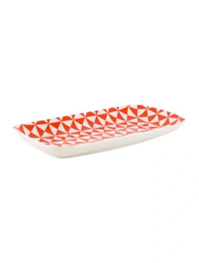 Pre-owned Jonathan Adler Carnaby Nesting Dish In Orange/white