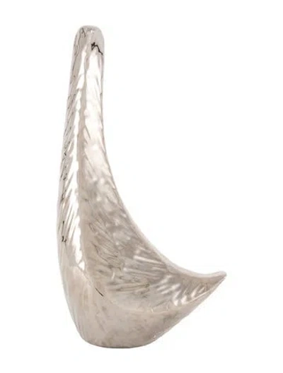 Pre-owned Jonathan Adler Ceramic Bird Figurine In Metallic