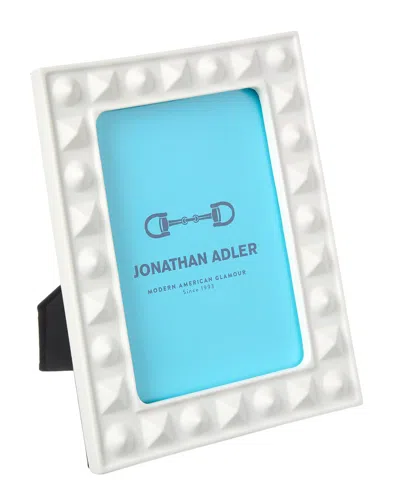 Jonathan Adler Charade Studded Frame - White - 5 X 7 - Resource In Blue
