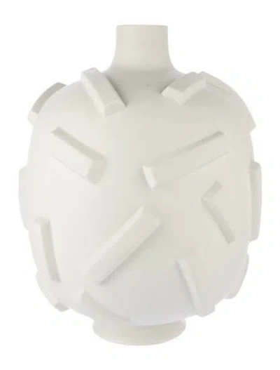 Pre-owned Jonathan Adler Charade Bars Vase In White