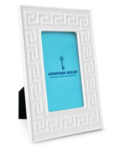 Jonathan Adler Charade Greek Key 4" X 6" Frame In White