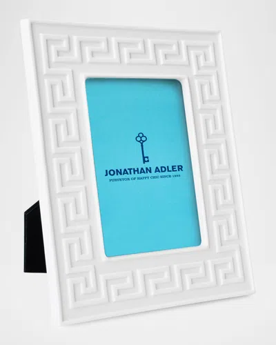 Jonathan Adler Charade Greek Key Frame, 4" X 6" In White