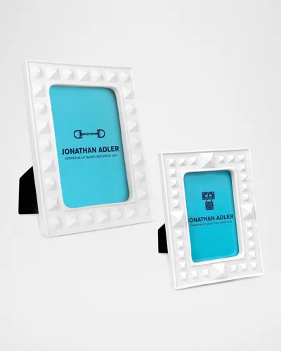 Jonathan Adler Charade Studded Frame, 5" X 7" In White