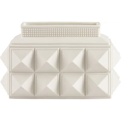 Jonathan Adler Charade Studded Low Vase In White