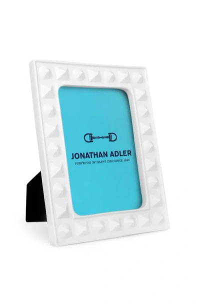 Jonathan Adler Charade Studded Picture Frame In White Studded