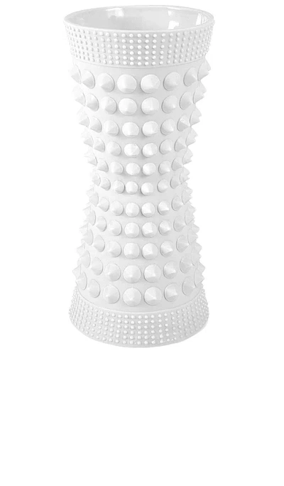 Jonathan Adler Charade Studded Taper Vase In 白色