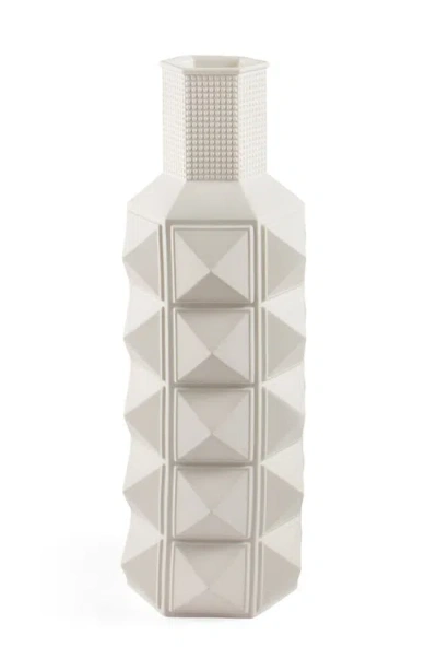 Jonathan Adler Charade Studded Taper Vase In White
