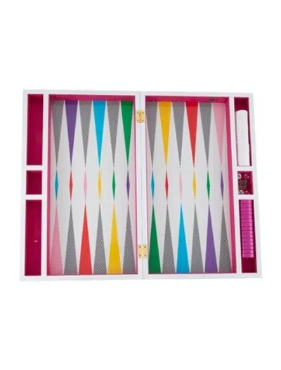 Pre-owned Jonathan Adler Checkerboard Backgammon Set In Multi