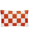 Jonathan Adler Checkerboard Outdoor Pillow In Orange
